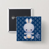 Chinees jaar van het konijn vierkante button 5,1 cm (Voorkant /achterkant)