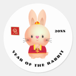 Chinees jaar van het konijnenjaar ronde sticker