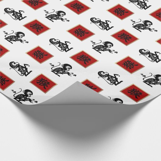 Chinees Jaar van het Monkey Gift Wrapping Paper Cadeaupapier (Hoek)