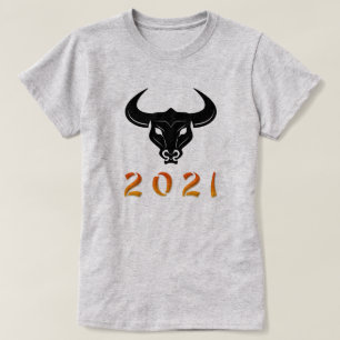 Chinees jaar van het oranje 2021 silhouette t-shirt