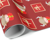 Chinees jaar van het Ox Gift Wrapping Paper Cadeaupapier (Rol Hoek)