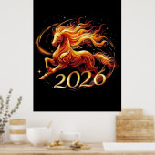 Chinees Jaar van het Paard 2026-vieringen Poster (Keuken)