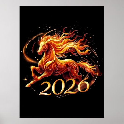 Chinees Jaar van het Paard 2026-vieringen Poster (Voorkant)