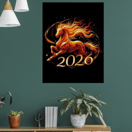 Chinees Jaar van het Paard 2026-vieringen Poster (Woonkamer 1)