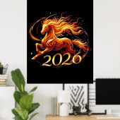 Chinees Jaar van het Paard 2026-vieringen Poster (Thuiskantoor)