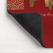 Chinees Jaar van het Paard. Rood goud Muismat (Hoek)