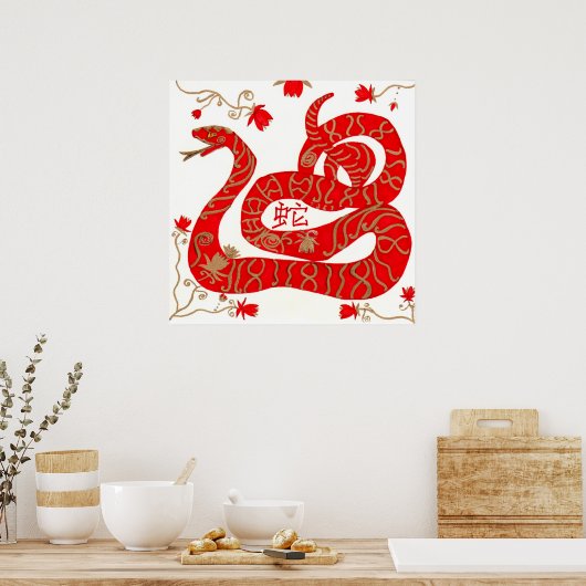 Chinees jaar van het Poster van de slang (Keuken)