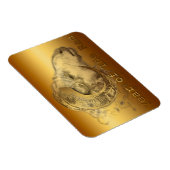 Chinees Jaar van het Schaap of Ram Golden Magnet Magneet (Rechterzijde)