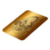 Chinees Jaar van het Schaap of Ram Golden Magnet Magneet (Linkerzijde)