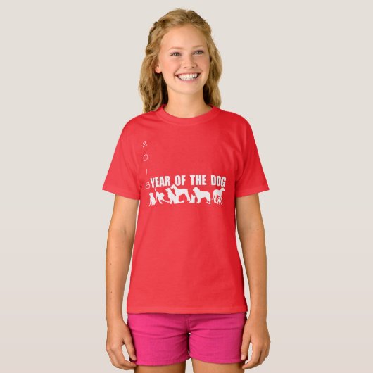 Chinees Jaar van het T-shirt van het meisje van de (Voorkant volledig)