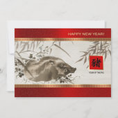 Chinees Jaar van het Varken Custom Flat Kaart (Voorkant)