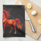 Chinees Jaar van het Vuurpaard 2026 Theedoek (Quarter Fold)