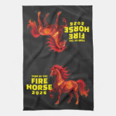 Chinees Jaar van het Vuurpaard 2026 Theedoek (Verticaal)