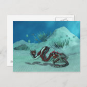 Chinees/Japans Briefkaart voor waterdraak (Voorkant / Achterkant)