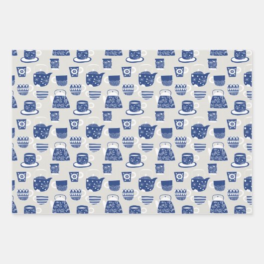 Chinees-Japanse Teapots Teacups Inpakpapier Vel (Voorkant 3)