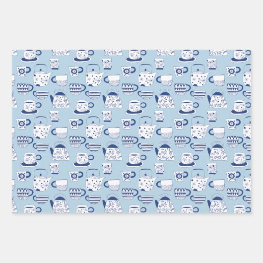 Chinees-Japanse Teapots Teacups Inpakpapier Vel (Voorkant 2)