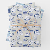 Chinees-Japanse Teapots Teacups Inpakpapier Vel (In situ)