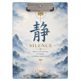 Chinees karakter 静 Stilte (Jing) Lotus Klembord