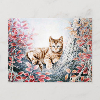 Chinees kat in boom briefkaart