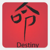 Chinees kenmerk voor bestemming vierkante sticker (Voorkant)