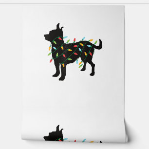Chinees kerstcadeautje met kerstlampjes voor Honde Behang