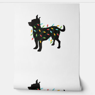 Chinees kerstcadeautje met kerstlampjes voor Honde Behang