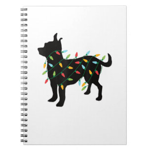 Chinees kerstcadeautje met kerstlampjes voor Honde Notitieboek