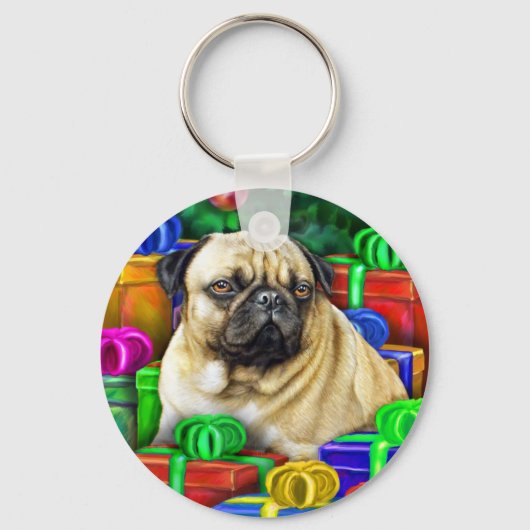 Chinees kerstcadeautje met open deuren sleutelhanger (Voorkant)