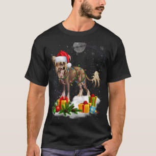 Chinees kerstfeest met kerstlampje Santa Hat Xma T-shirt