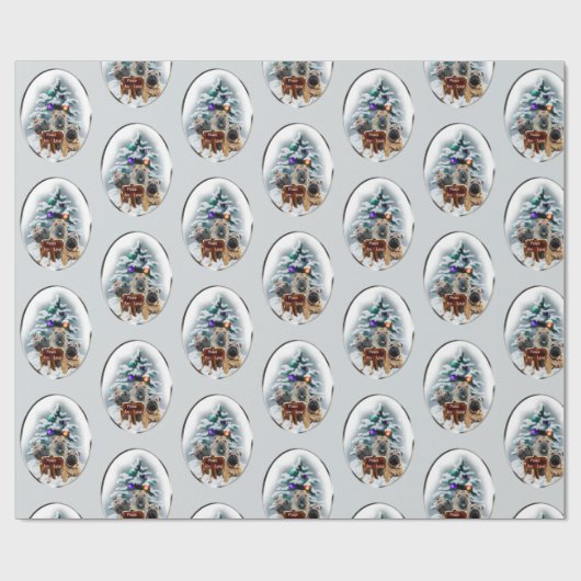 Chinees kerstfeest met Shar-Pei Cadeaupapier (Vlak)