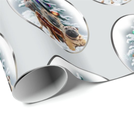 Chinees kerstfeest met Shar-Pei Cadeaupapier (Rol Hoek)