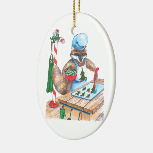 Chinees kerstfeest Wildlife Chef Oval Ornament (Links)