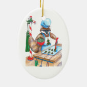 Chinees kerstfeest Wildlife Chef Oval Ornament (Achterkant)