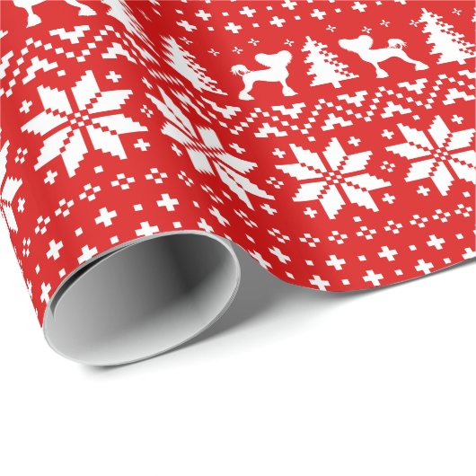 Chinees kerstpatroon met gebluste siroeten cadeaupapier (Rol Hoek)