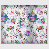 Chinees kerstschildpad op de lange diepte cadeaupapier (Vlak)