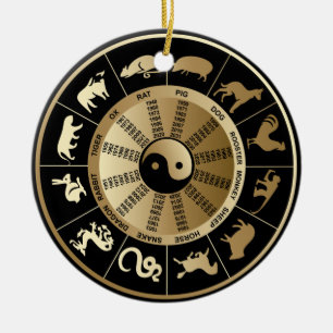 Chinees kerstsierooster keramisch ornament