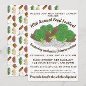 Chinees keukenrundvlees en broccoli-voedselfestiva kaart (Voorkant / Achterkant)