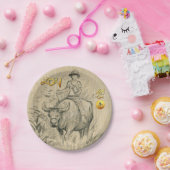 Chinees Kind van waterbuffels, 2021 PP Papieren Bordje (Feest)