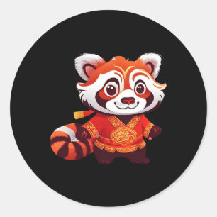 Chinees Kinder Meisjes Jongens Grappige Rode Panda Ronde Sticker
