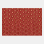 Chinees Konijn Jaar Rood Goud Gouden Zodiac Aziati Inpakpapier Vel (Voorkant)