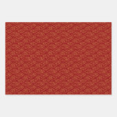 Chinees Konijn Jaar Rood Goud Gouden Zodiac Aziati Inpakpapier Vel (Voorkant 3)