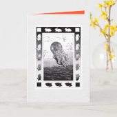 Chinees Konijn Nieuw Jaar Engelse Gevouwen Wenskaa Kaart (Gele Bloem)