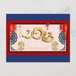 Chinees konijn Nieuwjaar 2023 HHPostC Feestdagenkaart