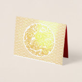 Chinees konijnenjaar 2023 versierd Luxe HGC02 Folie Kaarten (Voorkant)