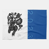 Chinees konijnenjaar Zodiac paper cut KT Theedoek (Horizontaal)