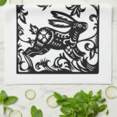 Chinees konijnenjaar Zodiac paper KT2 Keuken T Theedoek (Gevouwen)