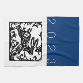 Chinees konijnenjaar Zodiac paper KT2 Keuken T Theedoek (Horizontaal)