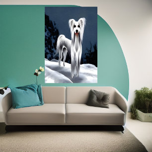 Chinees-kruidhond in de berg   AI Art. Poster