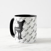 Chinees kuif hond silhouet mok (Voorkant links)