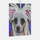 Chinees kuifje "Glas in lood" Glas Ornament (Voorkant Rechts)